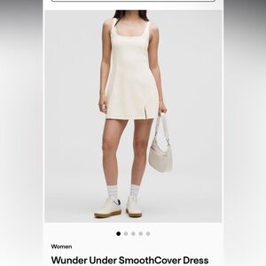 Lululemon Athletica wunder under smoothcover dress c/d - light ivory - 8
